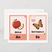 Alphabet Flashcards | ABC Educational Cards "A,B" Postkarte (Vorne/Hinten)
