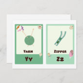 Alphabet Flashcards, ABC Educational Cards Y,Z Postkarte (Vorne/Hinten)