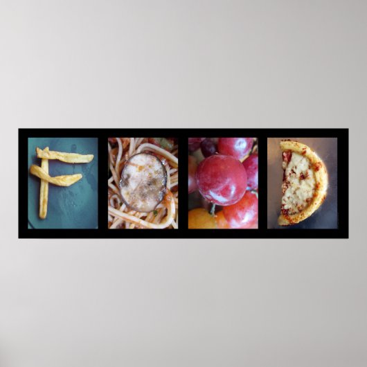 Alphabet Fotografie Collage, FOOD Letter Word Art Poster (Vorne)