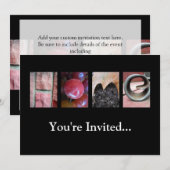 Alphabet Fotografy Collage, ZUHAUSE Letter Word Ar Einladung (Vorne/Hinten)