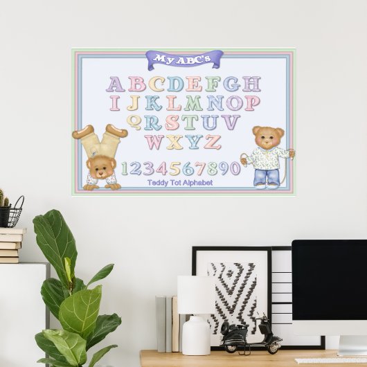 Alphabet Fun Teddy Bears Poster (Heimbüro)