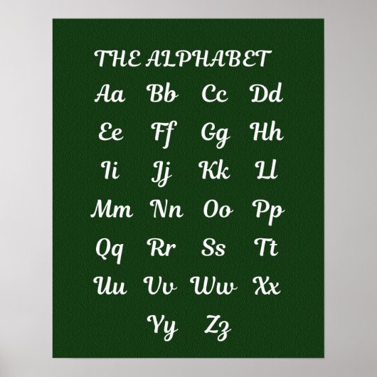 Alphabet für Bildung, Briefposter Poster (Vorne)