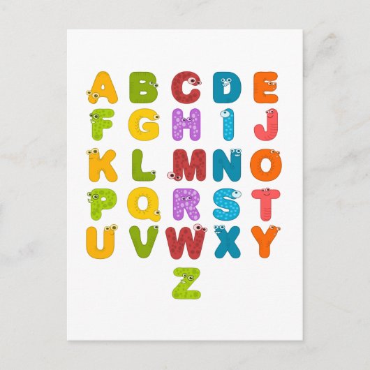 Alphabet für Kinder Postkarte (Vorderseite)
