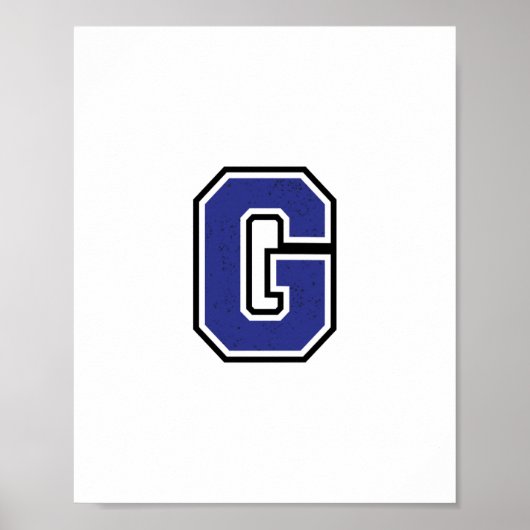 Alphabet G in Blue Color Poster (Vorne)