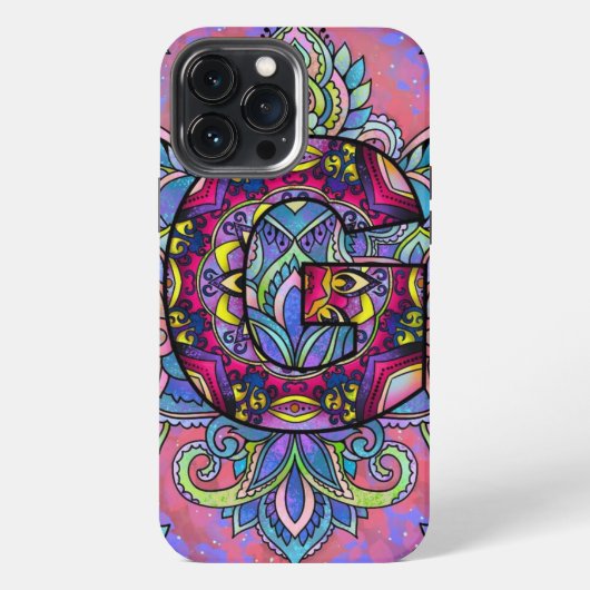 Alphabet G mandala iPhone Hülle (Rückseite)