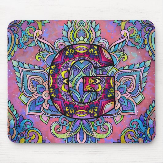 Alphabet G mandala Mousepad (Vorne)