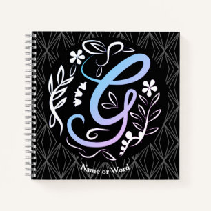 Alphabet G Monogram Handwriting Notizblock