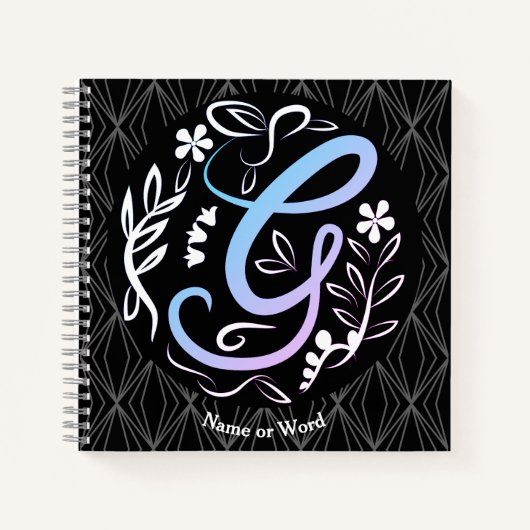 Alphabet G Monogram Handwriting Notizblock (Vorderseite)