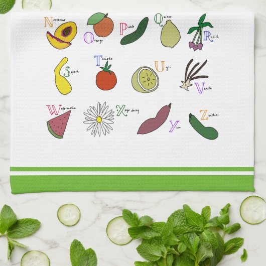 Alphabet Garden Geschirrtuch (Gefaltet)