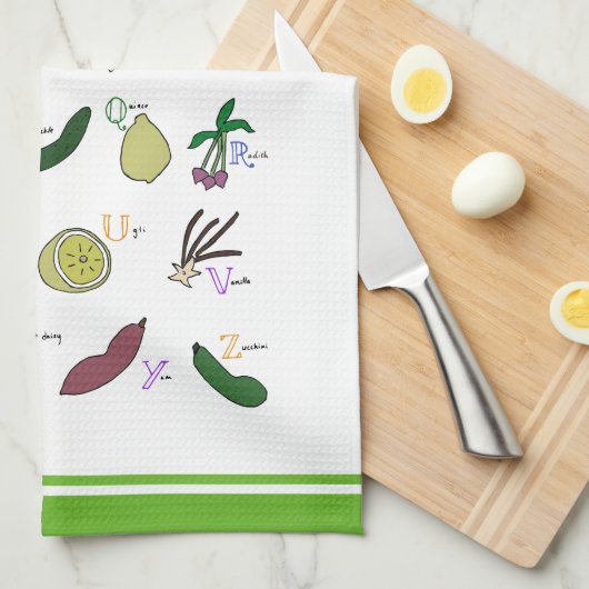 Alphabet Garden Geschirrtuch (Viertel Falte)