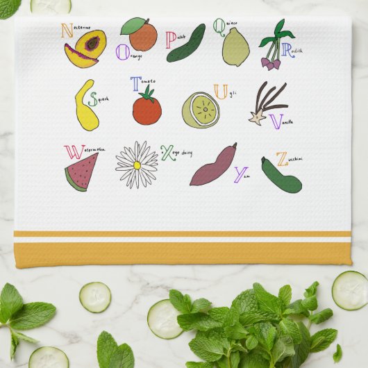 Alphabet Garden Geschirrtuch (Gefaltet)