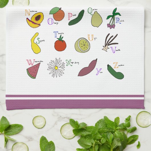 Alphabet Garden Geschirrtuch (Gefaltet)