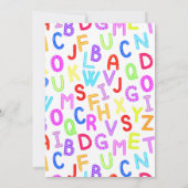 Alphabet-Geburtstagsladung Einladung (Rückseite)