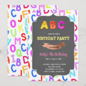 Alphabet-Geburtstagsladung Einladung (Vorne/Hinten)