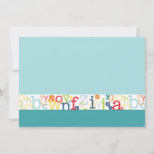 Alphabet Geburtstagsparty Einladung (Rückseite)