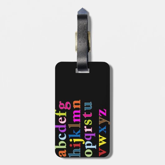 Alphabet Gepäckanhänger (Rückseite vertikal)