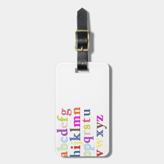 Alphabet Gepäckanhänger (Vorderseite vertikal)