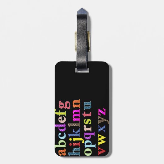 Alphabet Gepäckanhänger (Rückseite vertikal)