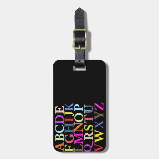 Alphabet Gepäckanhänger (Vorderseite vertikal)