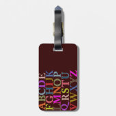 Alphabet Gepäckanhänger (Rückseite vertikal)