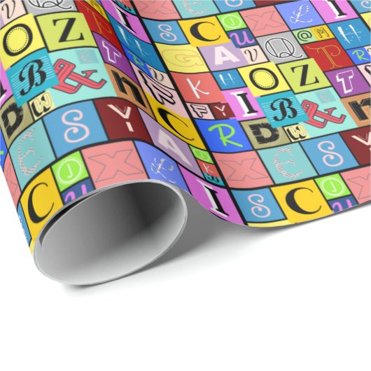 Alphabet Geschenkpapier (Rolleneckpunkt)