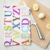 Alphabet Geschirrtuch (Viertel Falte)