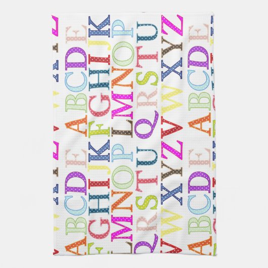Alphabet Geschirrtuch (Vertikal)