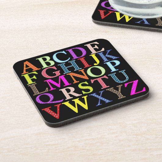 Alphabet Getränkeuntersetzer (Linke Seite)