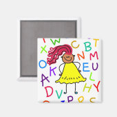 Alphabet Girl Magnet (Vorderseite/Rückseite)