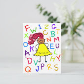 Alphabet Girl Postkarte (Stehend Vorderseite)
