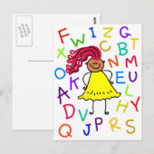 Alphabet Girl Postkarte (Vorne/Hinten)