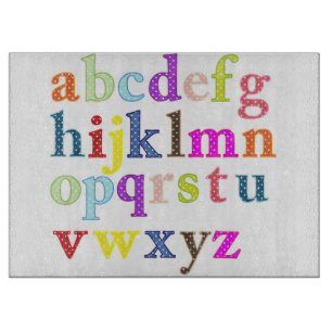 Alphabet Glass Cutting Board Schneidebrett