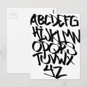 Alphabet-Graffiti Postkarte (Vorne/Hinten)