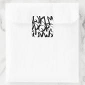 Alphabet-Graffiti Quadratischer Aufkleber (Tasche)