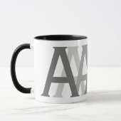Alphabet Gray Letter Pattern Mit Monogramm Tasse (Links)