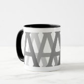 Alphabet Gray Letter Pattern Mit Monogramm Tasse (Vorderseite Links)