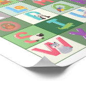 Alphabet Green Poster für das Kinderzimmer (Ecke)