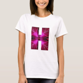 Alphabet H HH HHH : Sparkle Theme Star Circle T-Shirt