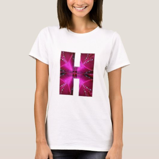Alphabet H HH HHH : Sparkle Theme Star Circle T-Shirt (Vorderseite)