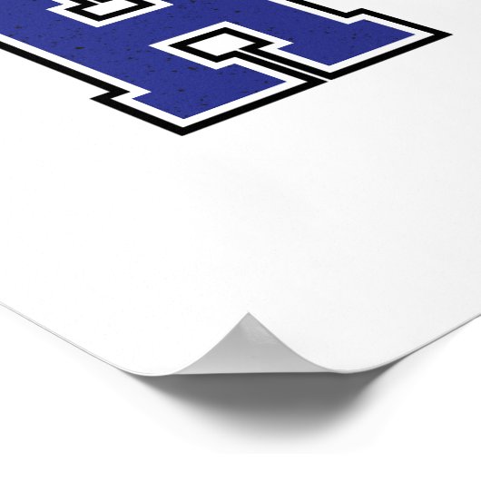 "Alphabet H in Blue Color" Poster (Ecke)