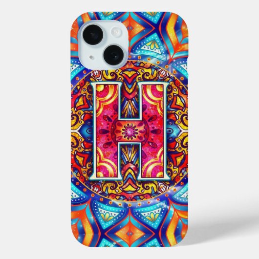 Alphabet H mandala Case-Mate iPhone Hülle (Rückseite)