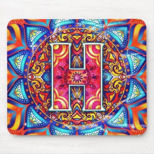 Alphabet H mandala Mousepad (Vorne)
