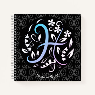 Alphabet H Monogram Handwriting Notizblock