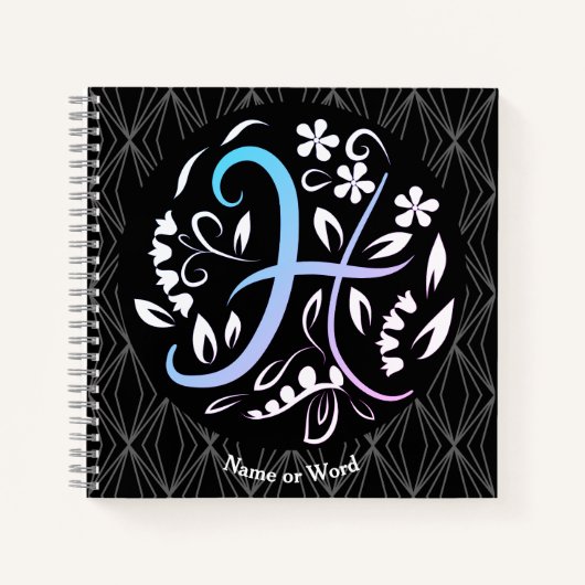 Alphabet H Monogram Handwriting Notizblock (Vorderseite)