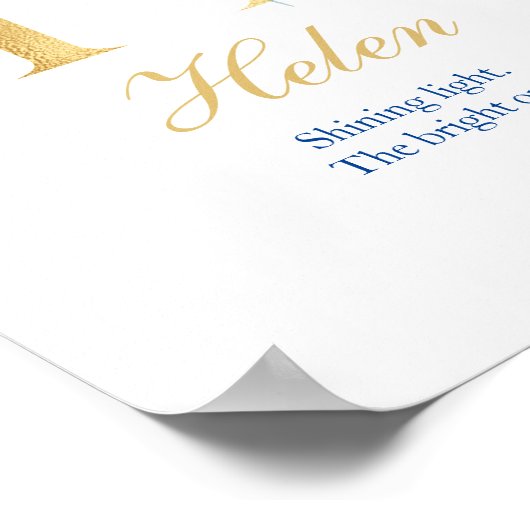 Alphabet H Print Initial Name Bedeutung Poster (Ecke)