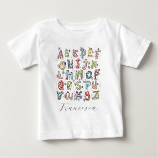Alphabet Hasen, Schmetterlinge, Feen & Blumen  Baby T-shirt