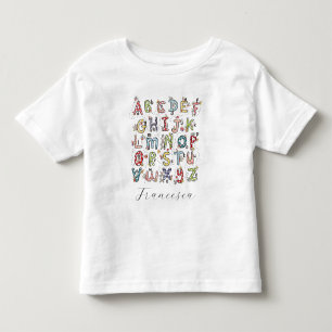 Alphabet Hasen, Schmetterlinge, Feen & Blumen Kleinkind T-shirt