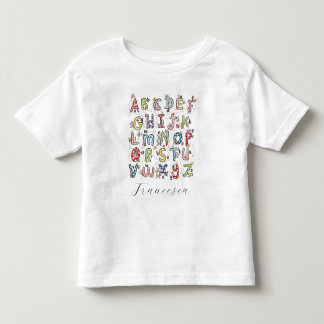 Alphabet Hasen, Schmetterlinge, Feen & Blumen  Kleinkind T-shirt