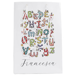 Alphabet Hasen, Schmetterlinge, Feen & Blumen  Mittlere Geschenktüte