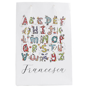 Alphabet Hasen, Schmetterlinge, Feen & Blumen Mittlere Geschenktüte